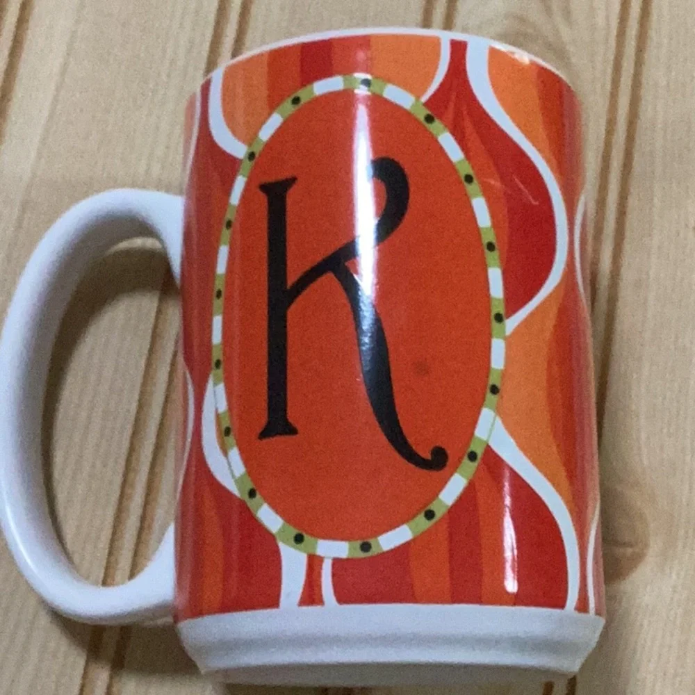 Pier One Monogram Abstract Modern Initial K Stoneware Large Mug‎